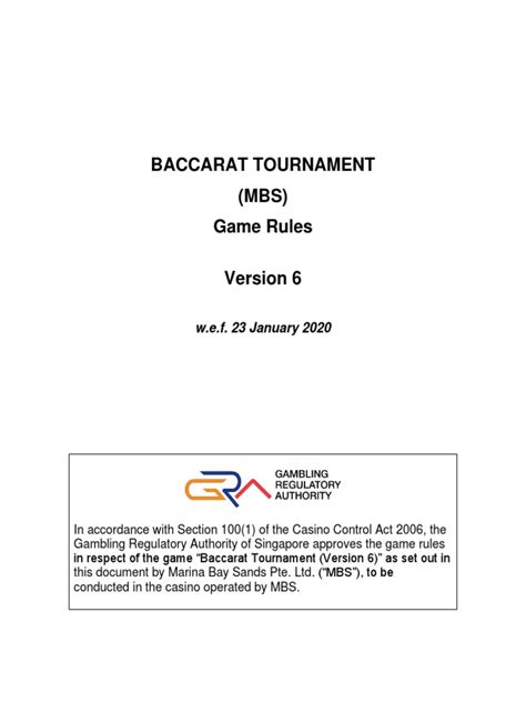 mbs baccarat rules